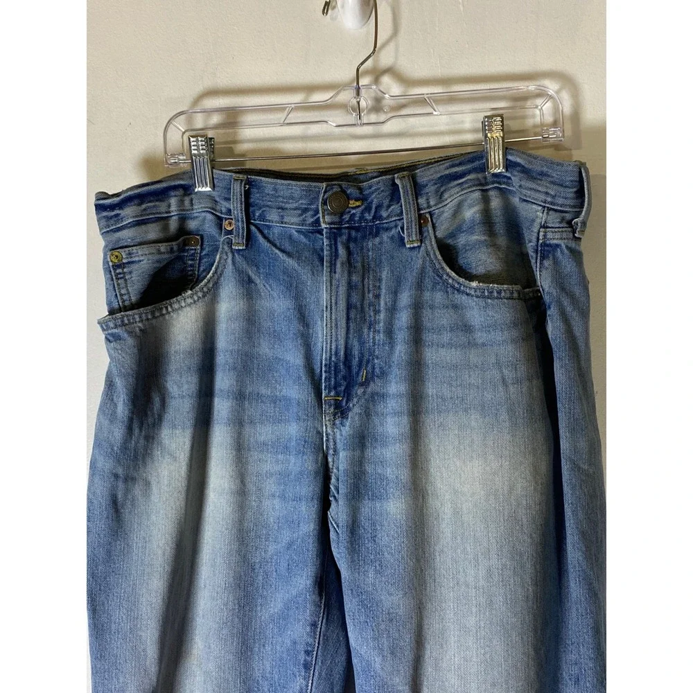 American Eagle 34x32 Straight Leg Jeans Light Wash 100% Cotton Denim Workwear